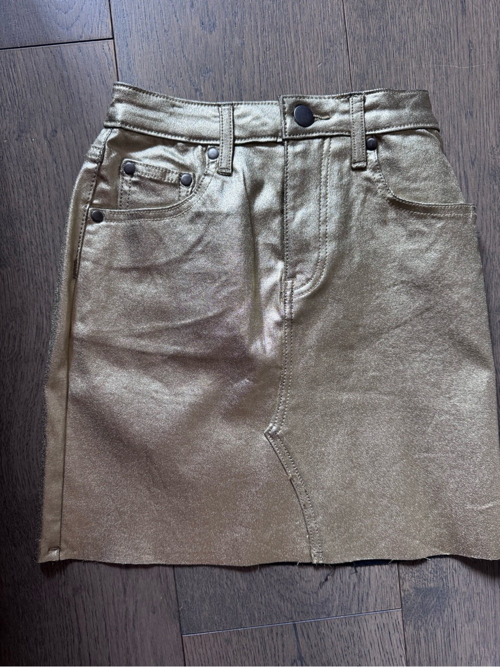 Metallic Gold Mini Skirt